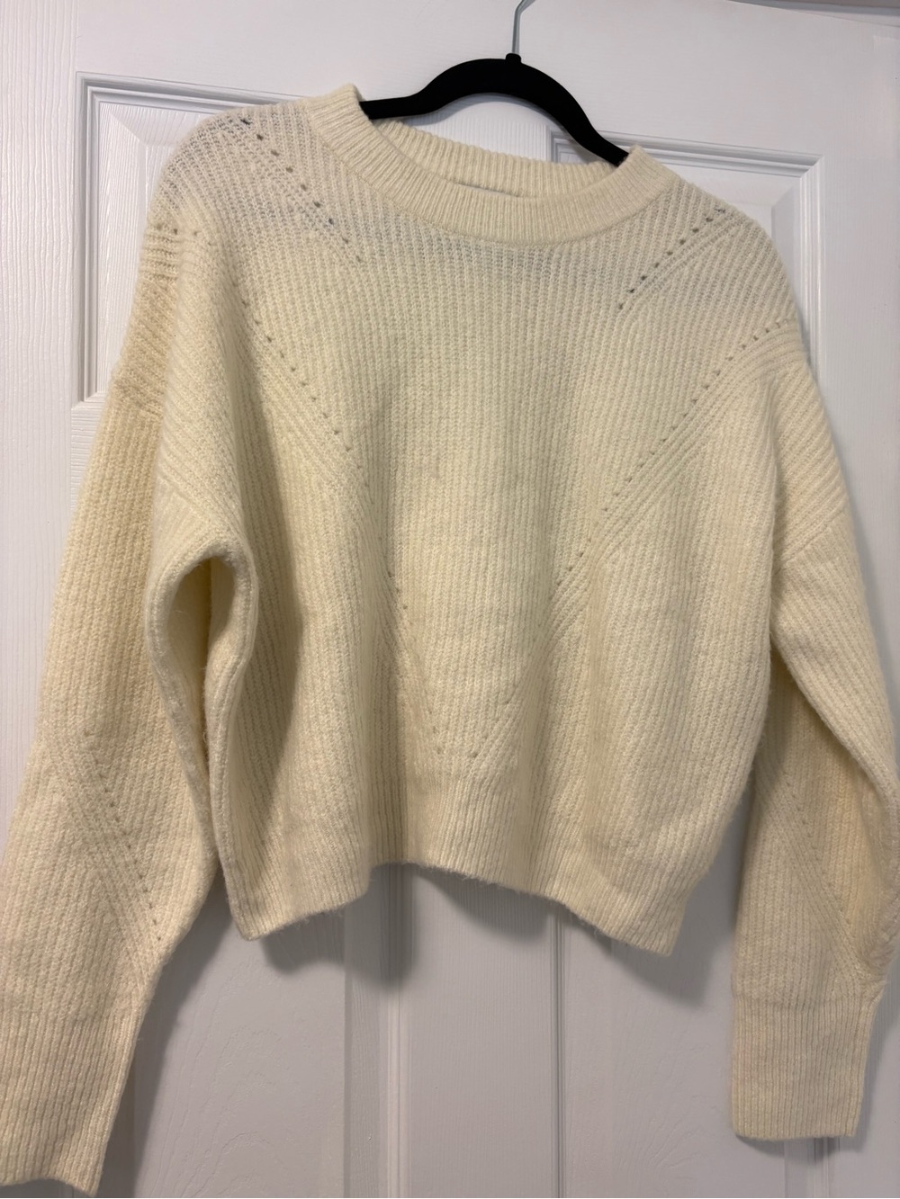 Top shop S small cropped off-white cream sweater